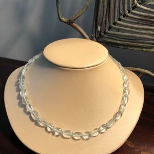 Aqua marine bead necklace . 16inch.